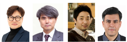 (왼쪽부터)세종대 호텔관광경영학과 한희섭 교수, 소프트웨어학과 백성욱 교수, 외식경영학전공 황진수 교수, 환경에너지공간융합학과 Shahabaldin Rezania 교수.   [세종대 제공]